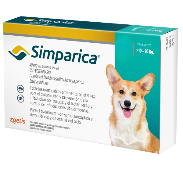 Simparica 40Mg (10-20Kg) Turquesa