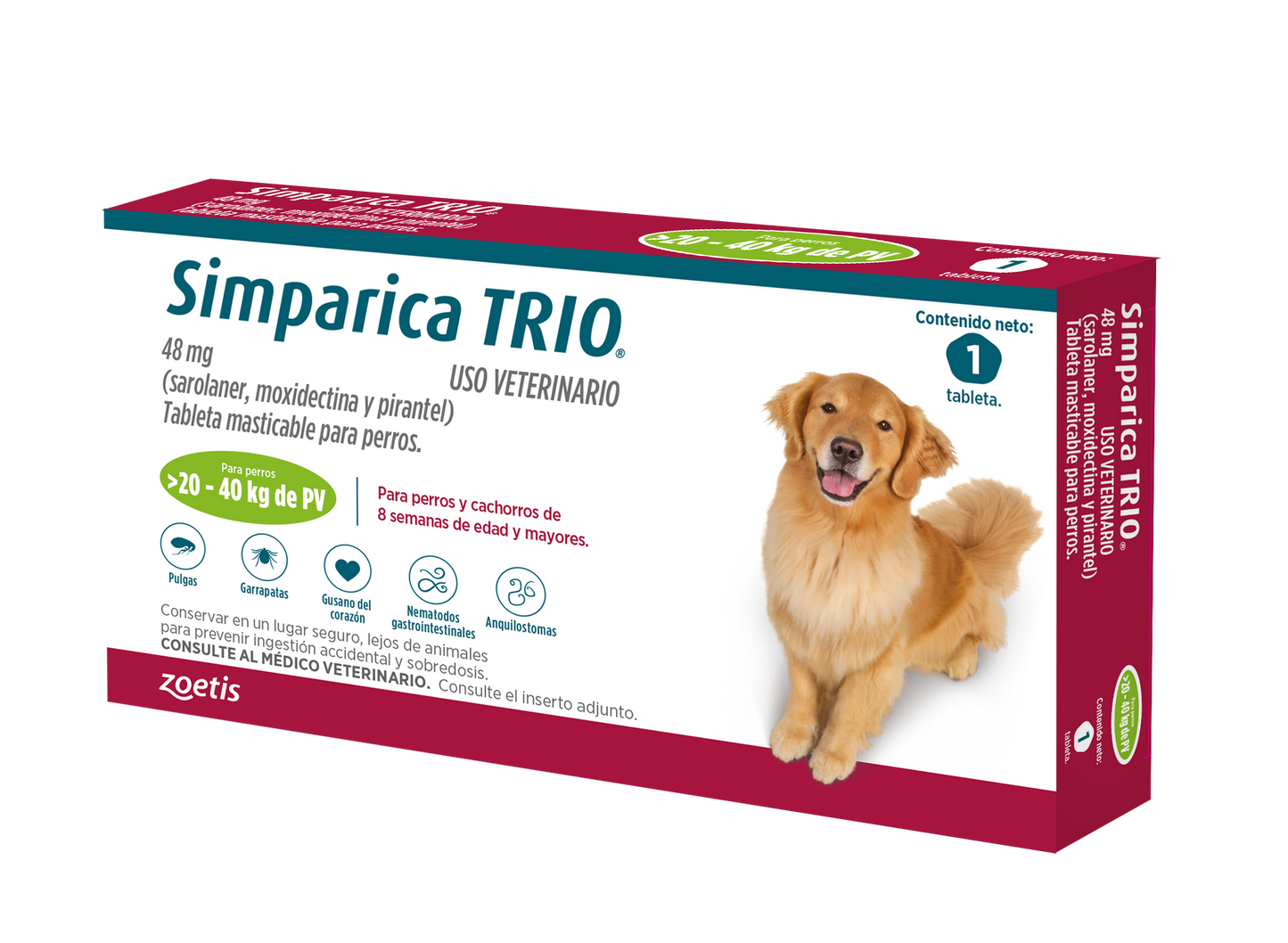 Simparica Trio 48 Mg (Verde 20.1-40 Kg)