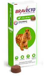 Pastilla antipulgas Bravecto de 10kg - 20kg para perro (por pastilla)