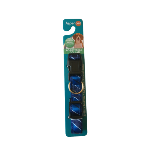 Aspen Pet Dog Collar 3/4"X14-20" Teal Stripe