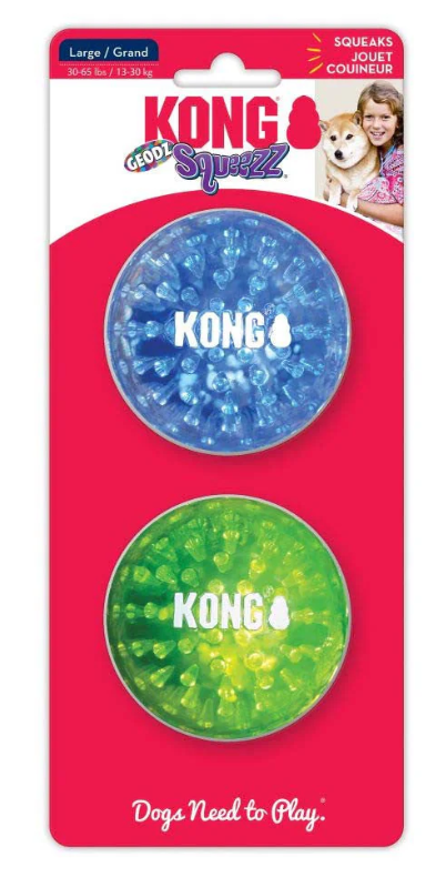 Kong Dog Squeezz  Geodz 2-Pk Assorted Lg