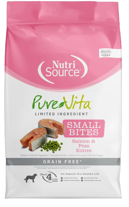 Nutrisource Pure Vita Small Bites Salmon & Peas Entrã‰E Grain Free Dog Food 6.8 Kg