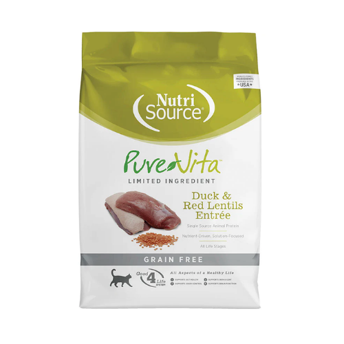 Nutrisource Pure Vita Duck & Red Lentils Entree Grain Free Cat Food 2.9 Kg
