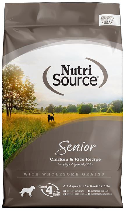 NUTRI SOURCE GF DOG FOOD SENIOR CHICKEN & RICE 5.4KG