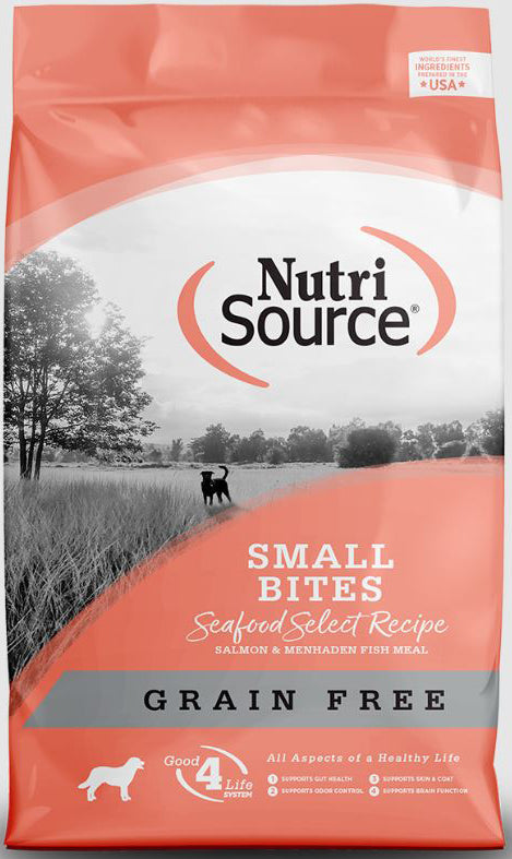 NUTRI SOURCE GRAIN FREE DOG FOOD ADULT SMALL BITES SEAFOOD SELECT RECIPE 1.8KG