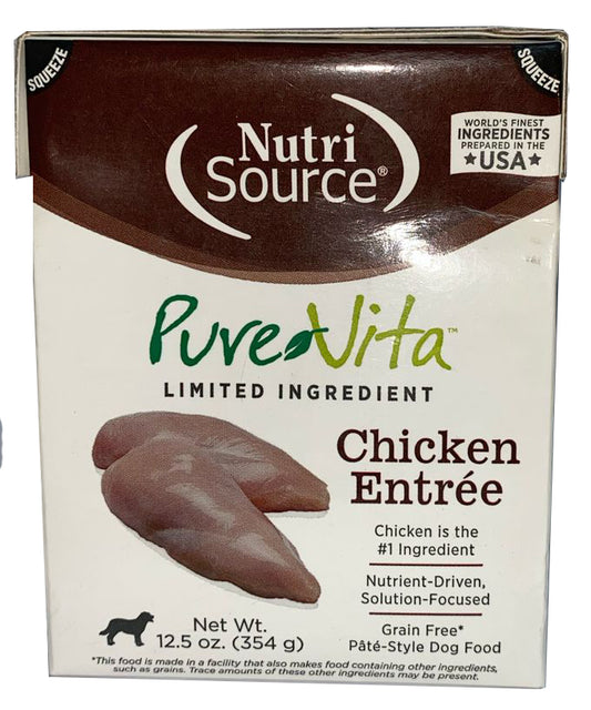 Nutrisource Pure Vita Chicken Entree Pate Dog Food 5Oz
