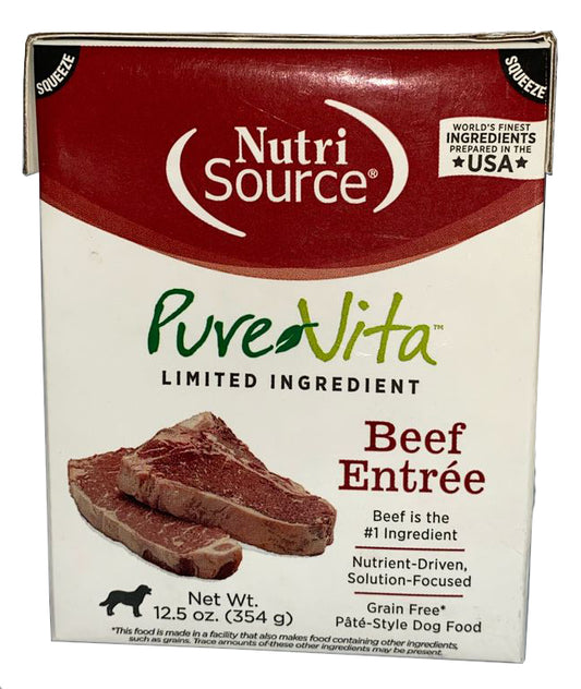 Nutrisource Pure Vita Beef Entree Pate Dog Food 5Oz
