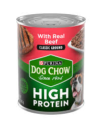Dog Chow Lata Perro Adulto High Protein Carne 0.37 Kg