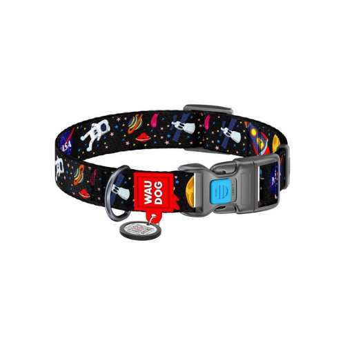Waudog Dog Collar  Nylon Nasa   Width  1", Length   12-19"