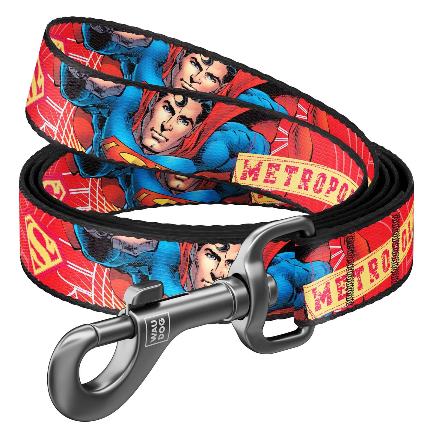 Waudog Dog Leash   Nylon Superhero Design Width 1", Length 48"