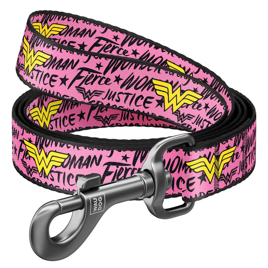Waudog Dog Leash  Nylon Wonder Woman 1 Width 1", Length 48"