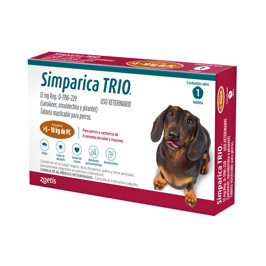 Simparica Trio 12 Mg (Caramelo 5.1-10 Kg)