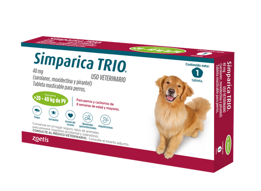 Simparica Trio 48 Mg (Verde 20.1-40 Kg)