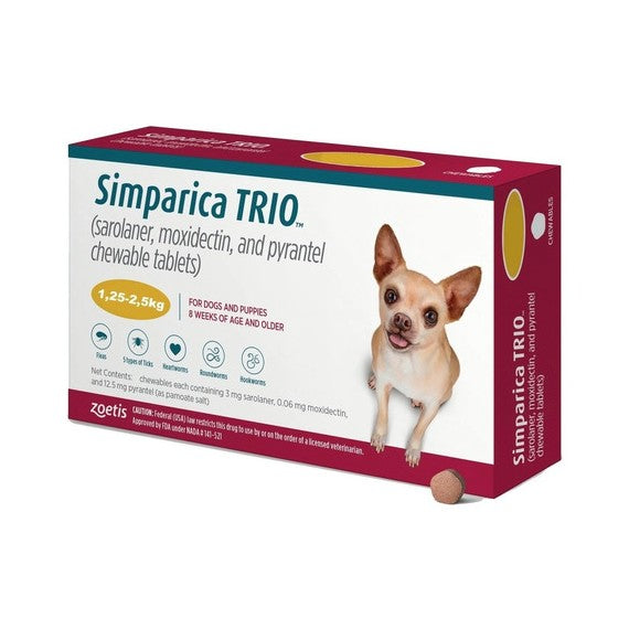 Simparica Trio 3 Mg (Dorado 1.3-2.5 Kg)
