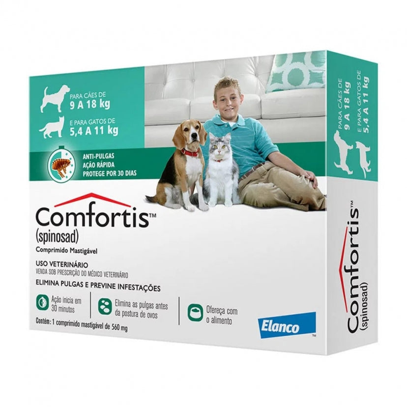 Comfortis 560Mg (Perro 9.1 -18 Kg)- (Gato 5.5 - 11 Kg)