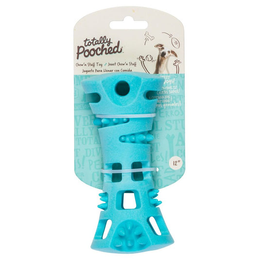 Totally Pooched Teal Chew N' Stuff Roll, Foam Rubber 6"