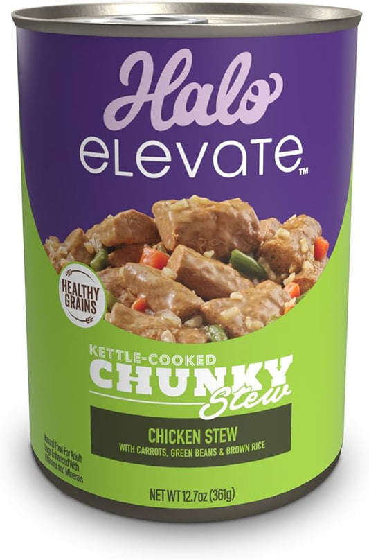 Halo® Lata Dog  Healthy Grains Chicken Stew W/ Carrots, Green Beans & Brown Rice 12.7 Oz