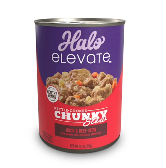 Halo® Lata Dog  Healthy Grains Duck & Beef Stew W/ Carrots, White Potatoes & Brown Rice 12.7 Oz