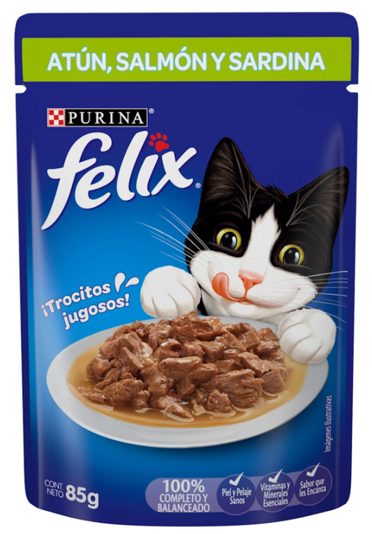 Felix Pouche Gato Adulto Atun Salmon Y Sardina 0,085Kg