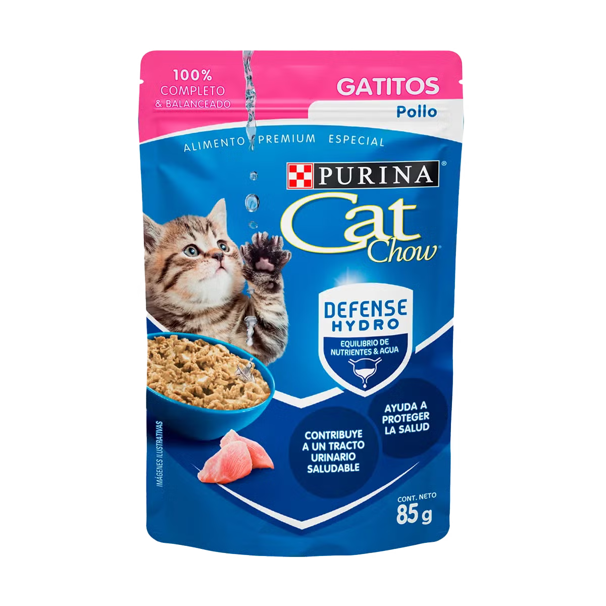 Cat Chow Pouche Gato Cachorro Pollo 0.085Kg