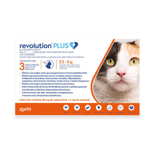 Revolution Plus 0.5Ml Naranja (2.5-5Kg)1 Unidad