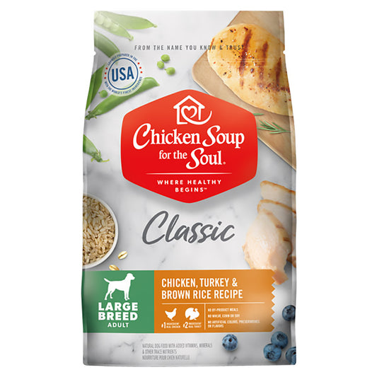 Chicken Soup For The Soul Classic Large Breed Adult - Chicken, Turkey & Brown Rice Recipe 28Lb 12.7Kg