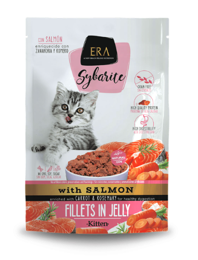 Era Sybarite Kitten  - Fillets In Jelly With Salmon Enriched With Carrot And Rosemary 85G New
