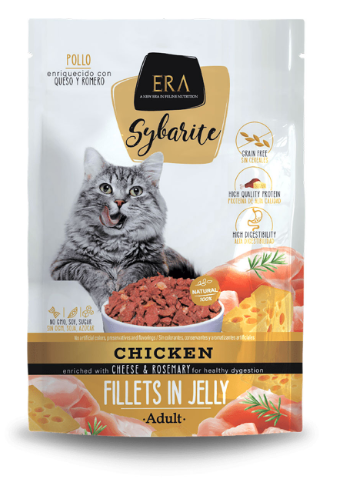 Era Sybarite Adult -  Fillets In Jelly With Chicken Enriched With Cheese And Rosemary 85G New