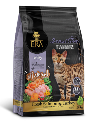 Era Grain Free Cat  Sterilised Sensitive Adult – Fresh Salmon & Turkey 1,25 Kg