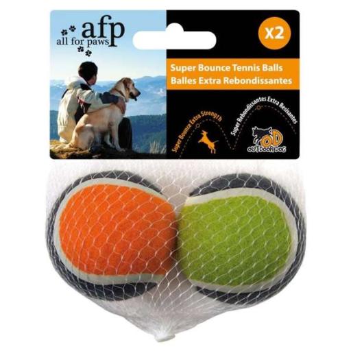 All For Paws Dog Outdoor - Super Bouncetennis Ball 2Pk (6.4Cm)