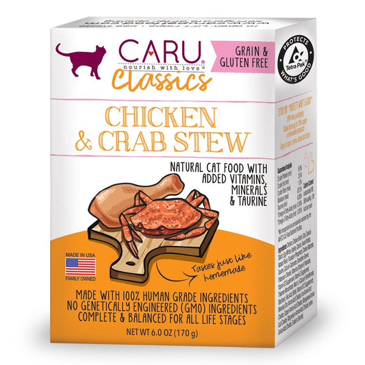Caru Estofado Gato Clasico Pollo Y Cangrejo 156 Grs