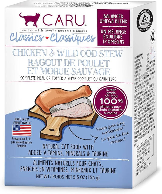Caru Estofado Gato Clasico Pollo Y Bacalao 156 Grs