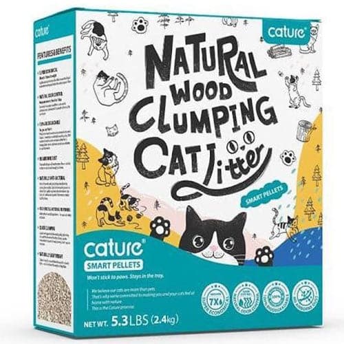 Cature Wood Clumping Cat Litter-Smart Pellet 5.3 Lbs/ 2.4 Kg 100% Natural Wood+Plant Fiber