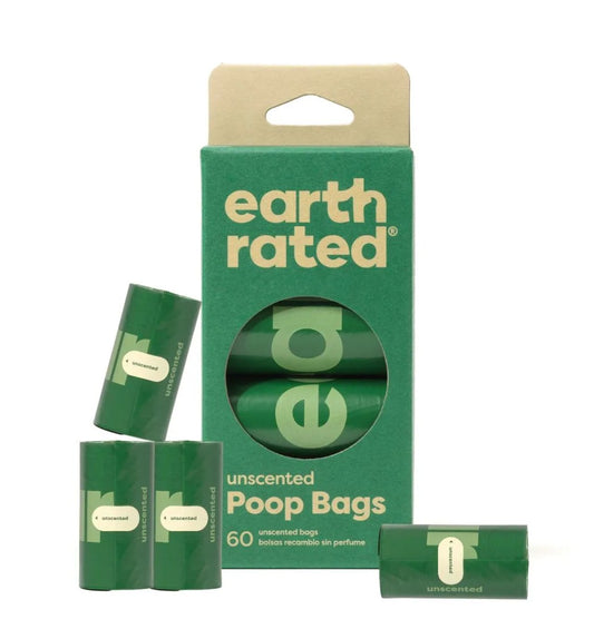 Earth Rated 4 Rollos 60 Bolsas Sin Fragancia
