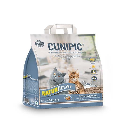 Arena Aglomerante para gatos Naturlitter 10L Cunipic